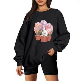 Women's Hoodies Cartoon Print Funny For Women Autumn And Winter Sweatshirts Cute Oversized Hoodie