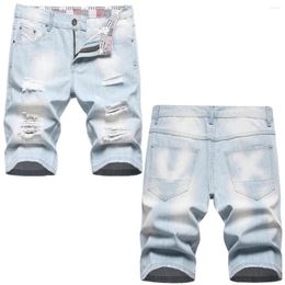 Men's Jeans Summer Vintage Luxury 2023 Stylish And Trendy Five-Pocket Design With Printed Distressed Classic Cotton Denim Shorts