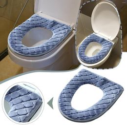 Toilet Seat Covers Bathroom Mat Cover Soft H Washable Winter Warmer Pad Cushion Accessory