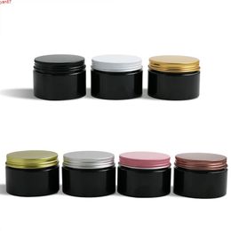 120g Black PET Cream Make Up Jar with Metal Lids 4oz Bottle black aluminum Silver Gold Pink lids and Inner Pad 20pcsgoods qty2701