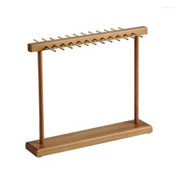 Jewellery Pouches Double Row Display Stand Earrings Pendants Bracelets Holder Wood Storage Rack Hanger For Home Organiser