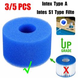 3 5 Pcs Swimming Pool Foam Philtre Sponge Reusable Washable Biofoam Cleaner Pool Foam Philtre Intex S1 Type A Swim Accessorie245Y