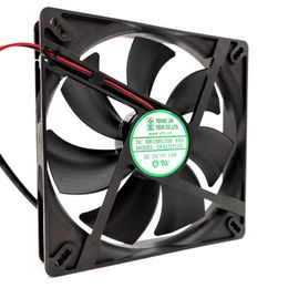 DFS132512H DFB13512H silent 135 chassis cooling fan DC 12V 3W 0 25A 2600RPM 13525 135 135 25mm 2 wires Dual Ball209w