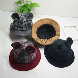 Caps Hats H7510 Baby Sweet Bucket Hat Fall Winter Girls Boys Casual Cartoon Fisherman Cap Children 26 Year Old Sunscreen Kids Fisher Hats x0810