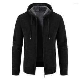 Men's Sweaters Fashion Casual Male Tops Knitted Coats Men Hoodies Long Sleeve Hooded Zipper Cardigans Clothing