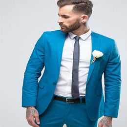 Slim Fit Groomsmen Notch Lapel Groom Tuxedos One Button Men Suits Wedding Prom Man Blazer Bridegroom Jacket Pants Tie M46208M