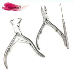 Hook needles Hair extension tool 1 set hair extension pliers Whole sainless steel plier kit set194U