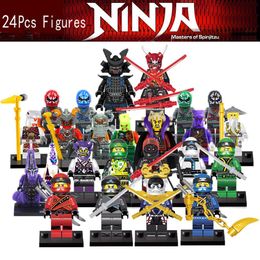 NEW 24PCS LOT Ninjagoe Skull Sorcerer Brown QUEEN ASPHEERA MR E Char Snake vs Lloyd Kai Cole Jay Nya Wu Masters Block KID TOYS C1246B