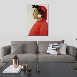 Religious Art Sandro Botticelli Painting Portrait of Dante Hand Painted Classical Artwork Home Decor