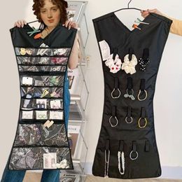 Jewellery Pouches Creative Double Sided Organiser 30 Pockets Bracelet Earring Ring Necklace Storage Bags Hanging Wardrobe Wall Display Box