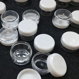 100pcs 2g 3g 5g 10g 15g 20g Plastic Clear Cosmetic Jars Container White Lid Lotion Bottle Vials Face Cream Sample Pots Gel Boxes250x
