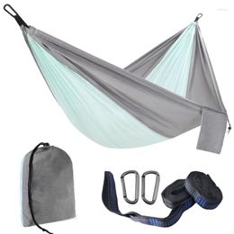 Camp Furniture 210D Hammock For Outdoor Camping Garden Yard Patio Portable Hammocks Canvas Stripe Hang Bed Double Single People Swing