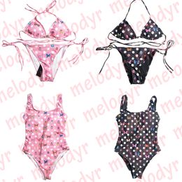 Summer Designer Swimwear Set Fashion Print One Piece Swimwear Women Sexy Yoga Sportswear Women Dot Printed Sling Jumpsuits