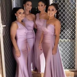 One Shoulder Bridesmaid Dresses For Africa Unique Design 2022 New Wedding Guest Gowns Junior Maid Of Honor Dress Custom Made236W