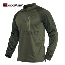 Men's T-Shirts MAGCOMSEN Men's Tactical Tshirt Long Sleeve Collared Shirt Outdoor Hiking Fishing Quidrying Shirt J230721