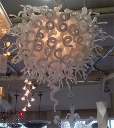 Nordic White Chandelier Home Decorations Luxury Aesthetic Ceiling Lights Wedding Style Hand Blown Glass Pendant Lamp