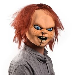 Horror Chucky Mask Cosplay Ghost Kid Grimace Full Face Helmet Scary Helmet Halloween Canival Spook House Party Killer Props