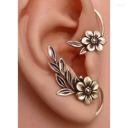 Dangle Earrings 1 Pair Silver Color Leaf Flower Ear Cuff Wrap For Women Asymmetric Design Stud Clips Wedding Jewelry