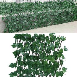Decorative Flowers 1pc Artificial Ivy Leaves Fence Garden Screening Expanding Trellis Privacy Screen Hallway Living Room Decoration