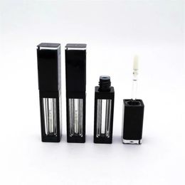 Custom Private Label 4ML Black Square Lip Gloss Tube Container Empty Lipstick Lipgloss Tubes Refillable Lip Blam Bottles Container315U