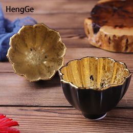 Herb Spice Tools Retro Gold Stroke High Leg Ceramic Dishes Small Bowl Originality Japanese Delicacy Dish Soy Sauce Dish Dining Room Tableware 230720