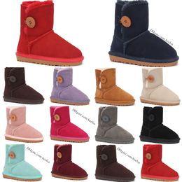 Kids Australian Classic Button Girls Boots Toddler Children Shoes Designer Youth Furry Sneakers baby kid Winter Snow Boot uggly Chestnut Red Black Gre q82E#