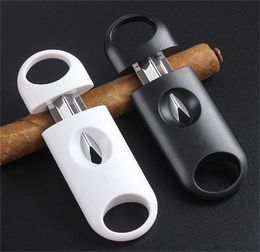 100pcs Plastic Handle Stainless Steel V Shaped Blade Cigar Cutter Scissors V-Cut Clipper Free DHL JL1667