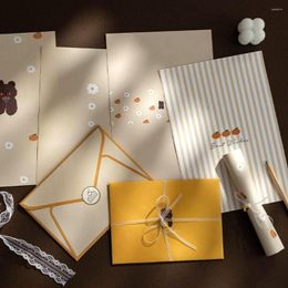 Gift Wrap Birthday Memo Writable Letter Paper Sealing Sticker Envelope Set Literary Student Stationery