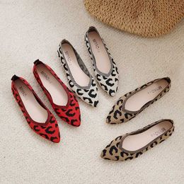 Dress Shoes 2022 New Summer Fashion Elegant Women Flat Shoes Leopard Print Pumps Office Daily Comfortable Outdoor Sports Closed Toe Shoes L230721