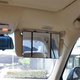 Folding Car Sun Visor Cosmetic Mirror Large Size Adjustable Makeup Mirror For Ladies With Hook & Loop Tape301C