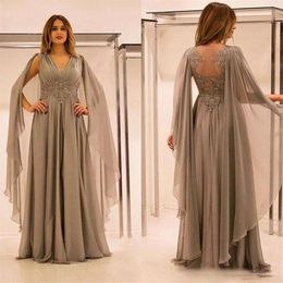 2019 Elegant Mother Of The Bride Dresses Chiffon Illusion Back With Lace Applique Beads Ruched V Neck Mother Groom Dress Plus Size2325