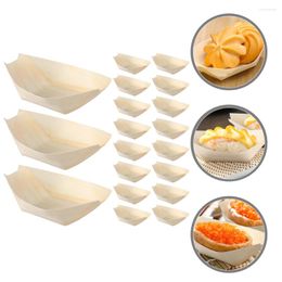Dinnerware Sets 300 Pcs Board Sushi Serving Bowl Disposable Plates Flatware Tray Wood Pine Boat Snack Wooden