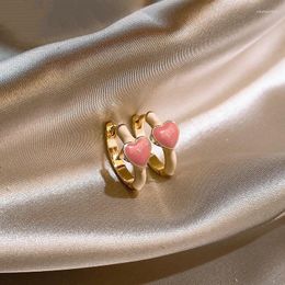 Hoop Earrings 2023 1 Pair Drop Glaze For Women Fashion Elegant Classic Love Heart Geometric Ear Buckle Party Jewellery Gifts