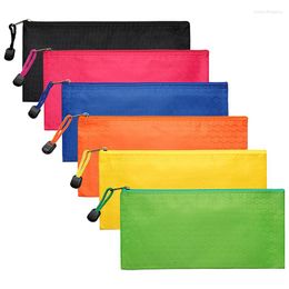 1/6pcs Waterproof Zipper Pencil Pouch Cosmetic Makeup Bills Office Travel Accessories Daily Household Supplies Stationery Bags