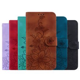 Stylish Flower PU Leather Wallet Kickstand Cases For Iphone 15 Pro Max 14 Plus 13 12 11 Pro XR XS 8 7 TPU Imprint Credit ID Card Slot Holder Girls Lady Phone Flip Cover Pouch