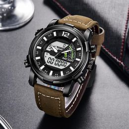 Dual Display Digital Men Watch MEGIR Sport Analogue Quartz Watches Relogio Masculino Reloj Hombre Army Military Wristwatches Hour223Q