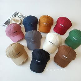 Caps Hats Children Four Seasons Do old embroidery letters baseball cap Unisex fashion Hip hop hole 230720