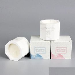 Candles Marble Plaster Scented Candle Soy Aromatherapy Blackberry Laurel Valentine Day Drop Delivery Home Garden Dhrjh