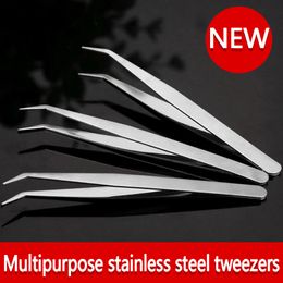 New Tweezers hand tools Stainless Steel Straight /Curved Head Nipper for Phone Repairmen DIY Tools 500pcs/lot