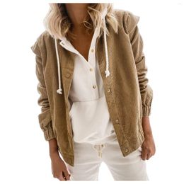 Women's Blouses Corduroy Cardigan Women Shirt Autumn Solid Colour Buttoned Fashion Long Sleeve Lapel Loose Shirts Female Jacket Top