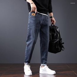 Men's Jeans Casual Men Business Straight Stretch Denim Pants Trousers Slim Fit Classic Cowboys Young Man