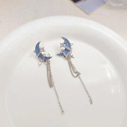 Dangle Earrings Long Style Star Moon Chain Tassel Fashion 7084