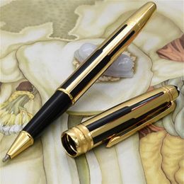 High quality new black and gold stripes roller ball pen ballpoint pens Fountain pen school office serial whole gift290Q