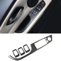 For BMW 3 Series E90 E92 2005-2012 Carbon Fibre Car Accessories Window Control Panel Frame Switch Cover Sticker Trim Interior258R