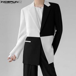 Men's Sweaters Tops 2023 Korean New Men's Black and White Contrast Set Casual Well Dress Design Long Sleeve Pioneer S-5XL Z230721