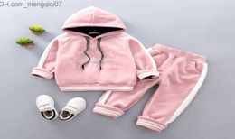 Clothing Sets Promotion New Cartoon Children Clothing Winter Clothes Hoodiespants Outfit Kids Velvet Warm Plus Thick Suit For Sets2530731 Z230721