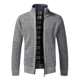 Men's Jackets Top Quality Autumn Winter Jacket Slim Fit Stand Collar Zipper Men Solid Cotton Thick Warm Sweater