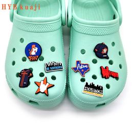 HYBkuaji custom texas things shoe charms wholesale shoes decorations pvc buckles for shoes