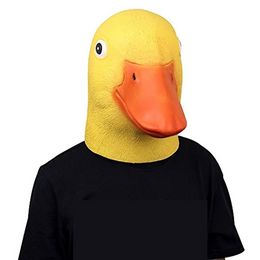 Yellow Duck Quacker Latex Mask Animal Cosplay Cute Duck Headgear Halloween Party Cosplay Props Nice Gift