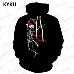 Men's Hoodies 3d Christmas Hoodie Men Santa Claus Printed Skull Print Hat Sweatshirt Lantern Hooded Casual